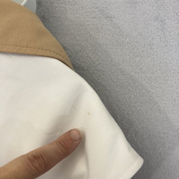 Nine West Sleeveless Trench Vest Womens 2XL Tan White Belted Double Breasted‎ - Picture 5 of 14